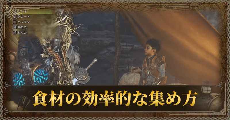 食材の効率的な集め方