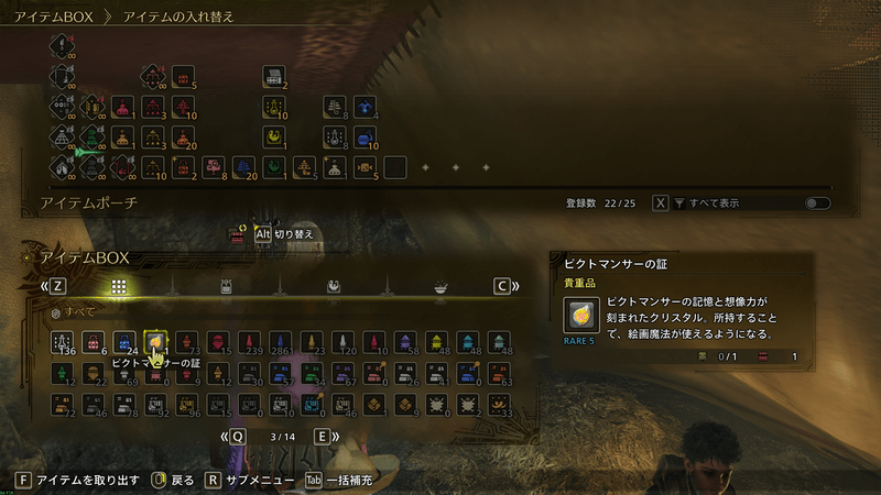 ピクトマンサーの証を手持ちに入れる