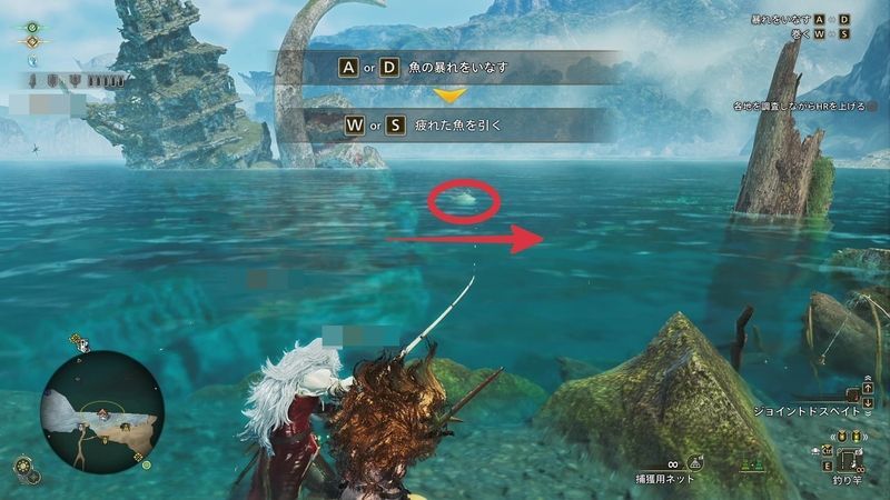 大物釣り、魚の暴れをいなす