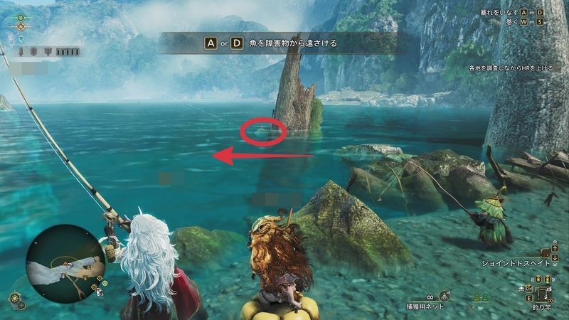 大物釣り、魚を障害物から遠ざける