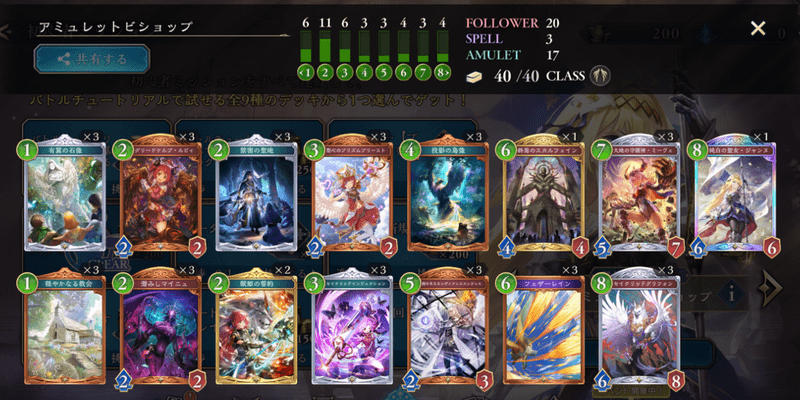 アミュレットビショップデッキのレシピ