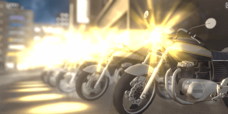 最初のバイクの色（金）