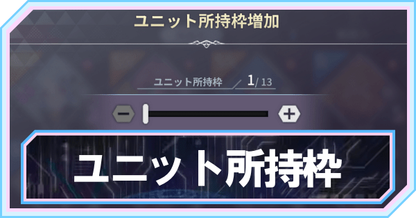 ユニット所持枠
