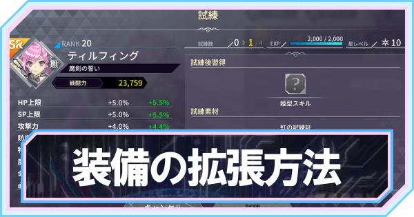 装備の拡張方法