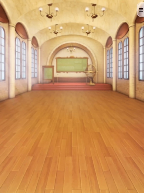 机を片付けられた教室・昼