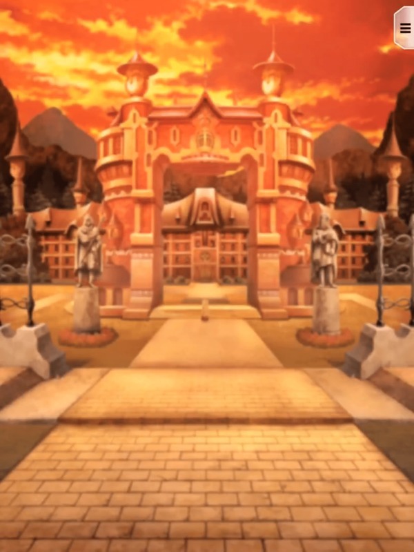 グロリアの学園外観・夕方