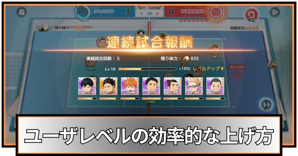 ユーザレベルの上げ方