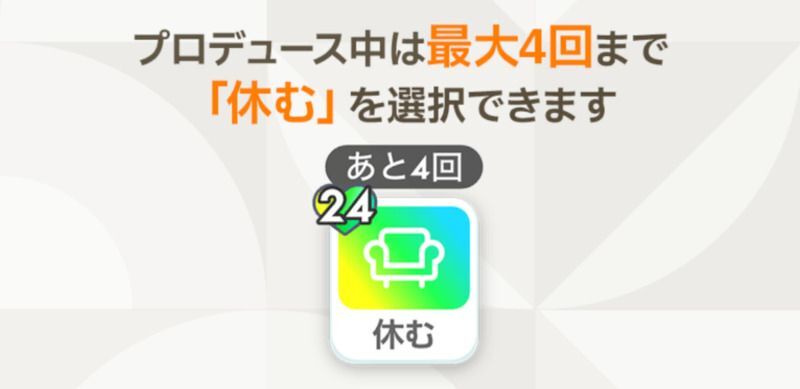「休む」は最大4回まで