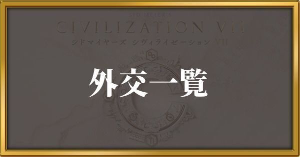 シヴィライゼーション7 外交一覧