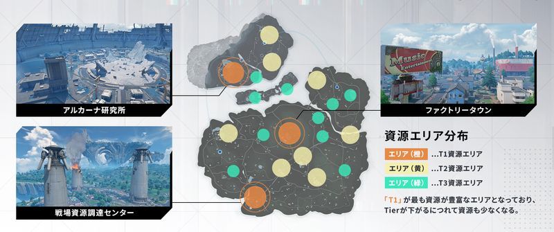 各ランドマークのティア