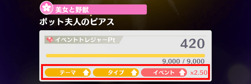 獲得トレジャーポイント