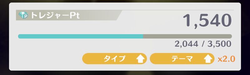 トレジャーPtが増加