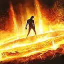 笑みを浮かべた焼身