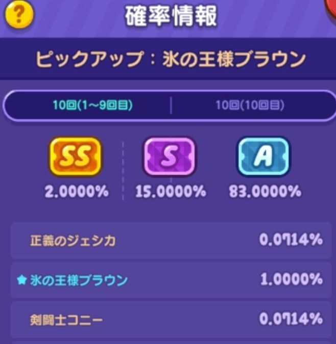 ピックアップ出現率