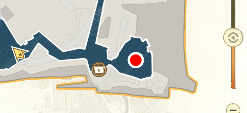 1F入口東側の石板パズル地図