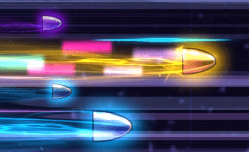 弾が金色に光る演出