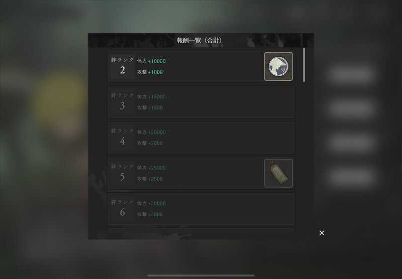 ステータスボーナスを獲得できる