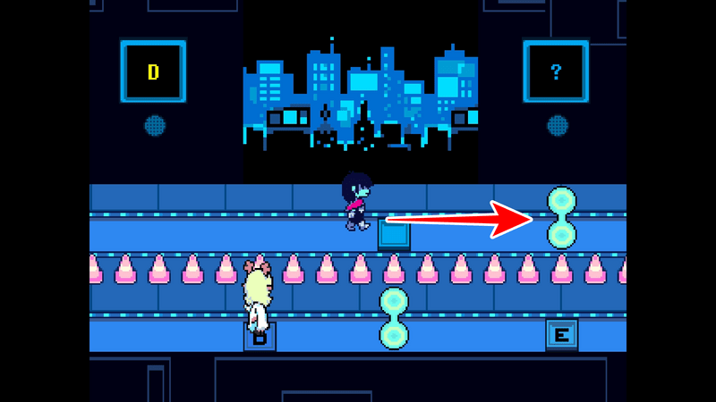 ノエルと交互にスイッチを押しながら路地を進む