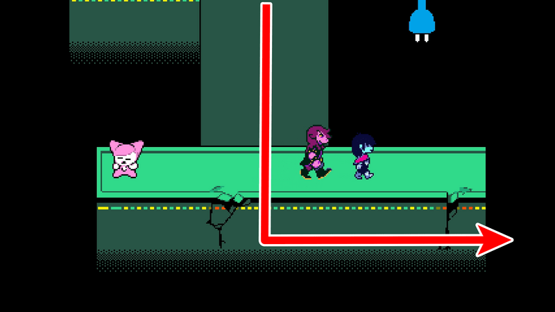 下に降り、右に進む