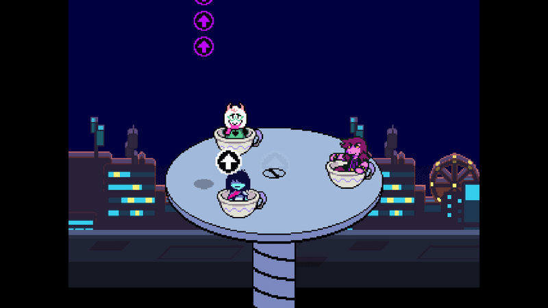 ティーカップに乗って上に進む