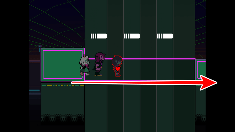 上からの攻撃を回避しながら右に進む
