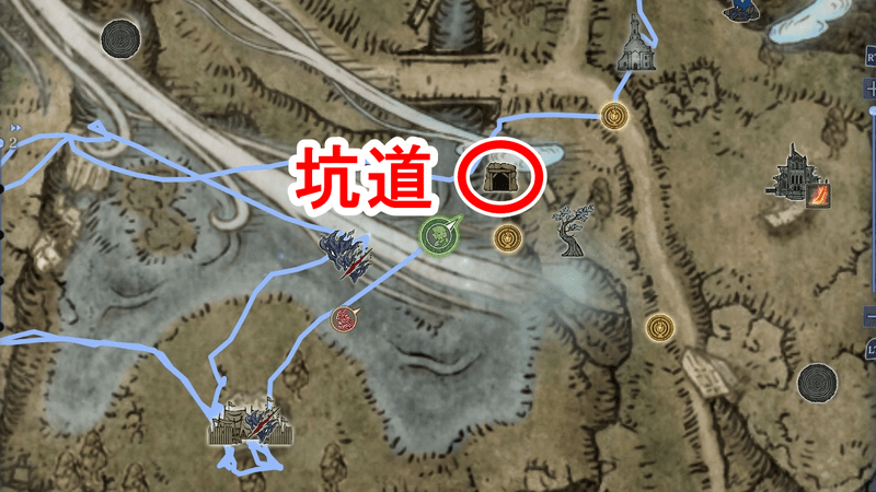 時間に余裕がある場合や武器の強化が必要な場合は中央付近の坑道で鍛石2を回収