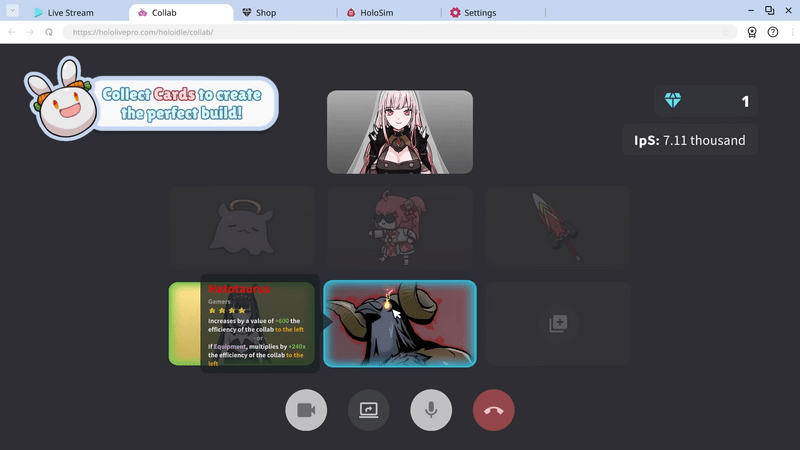 コラボカードを装備