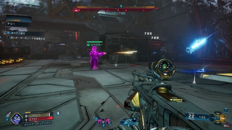 出てきた敵を倒しつつ、赤いオーダーのノードを破壊