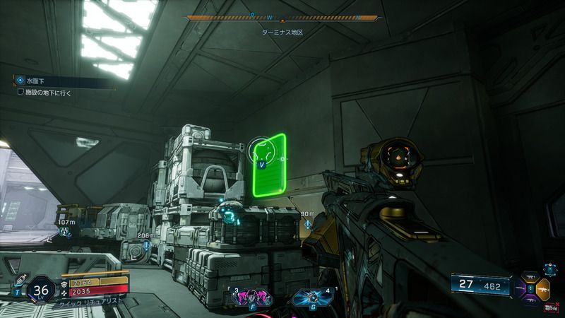 蓋をグラップルで取り、通気口の中を進む