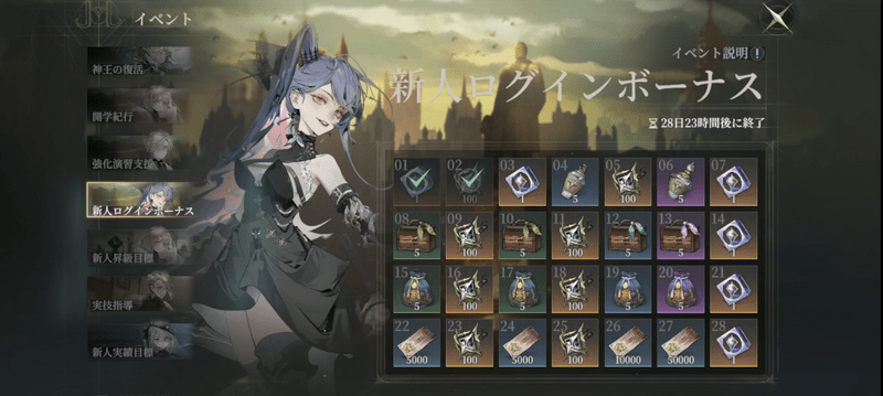 新人ログインボーナス