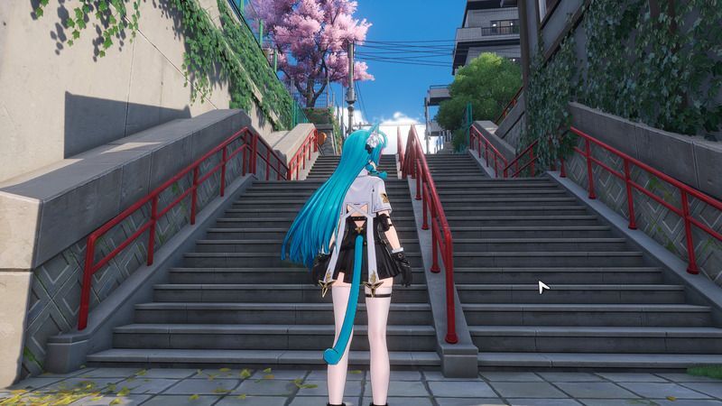 作中の階段風