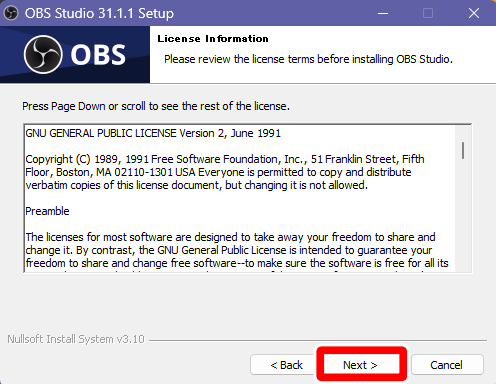 OBSのインストール方法4