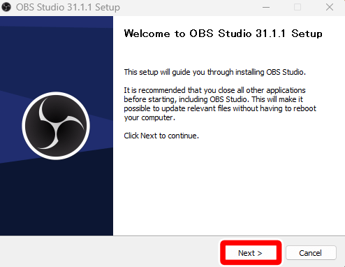 OBSのインストール方法3
