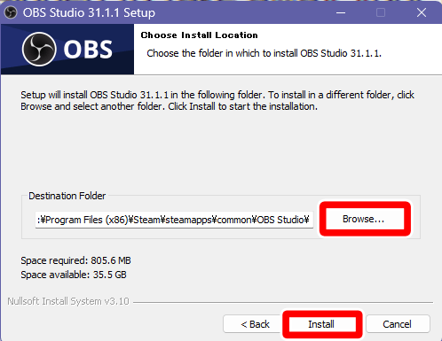 OBSのインストール方法5
