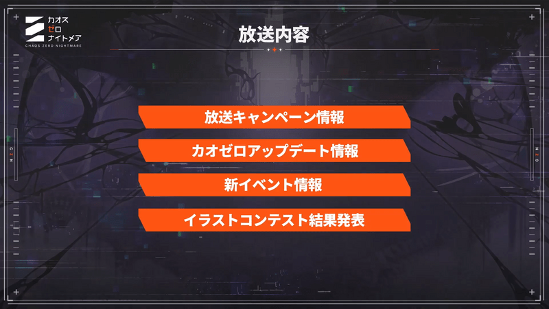 カオゼロ第2回生放送の放送内容