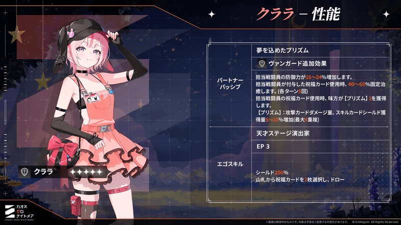 クララの性能