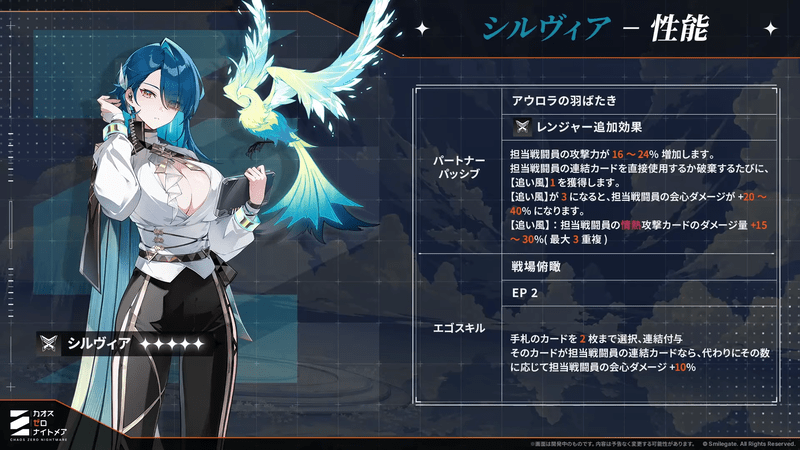 星5パートナー「シルヴィア」性能