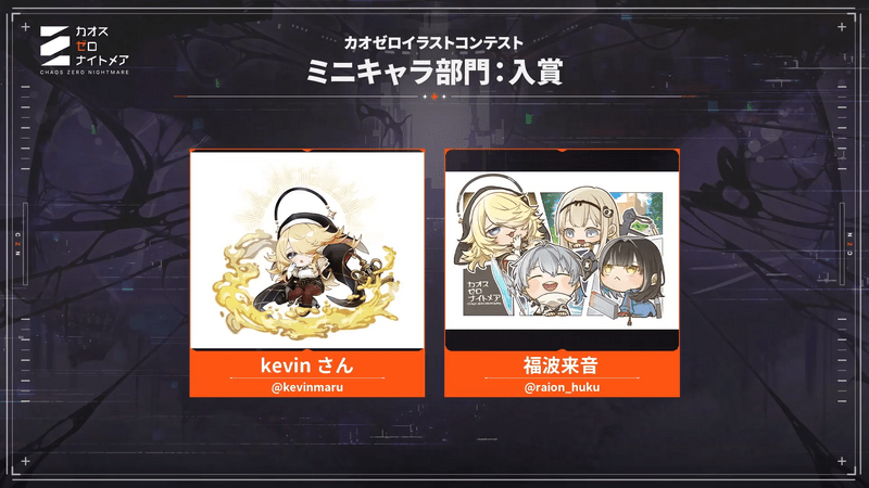 カオゼロミニキャラ部門:入賞