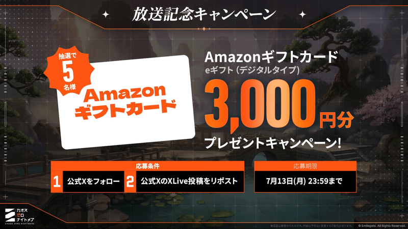 Amazon eギフトカード抽選