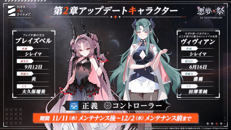 第2章アップデートキャラ