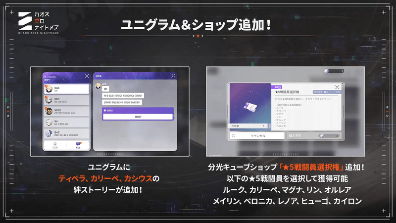 ユニグラム&ショップ追加