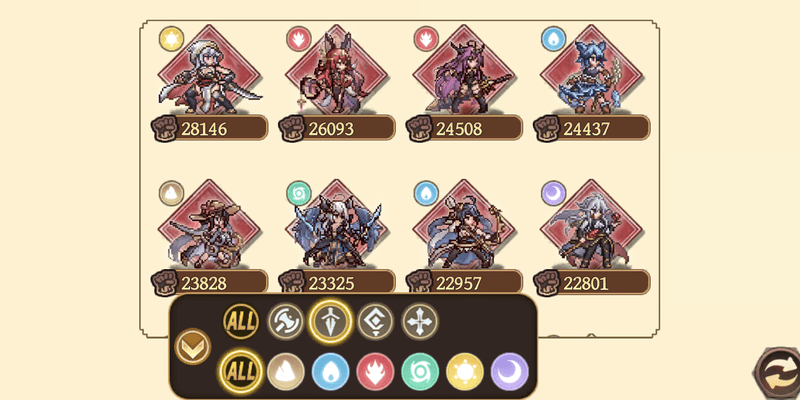 同じ役割のキャラでの比較の参考