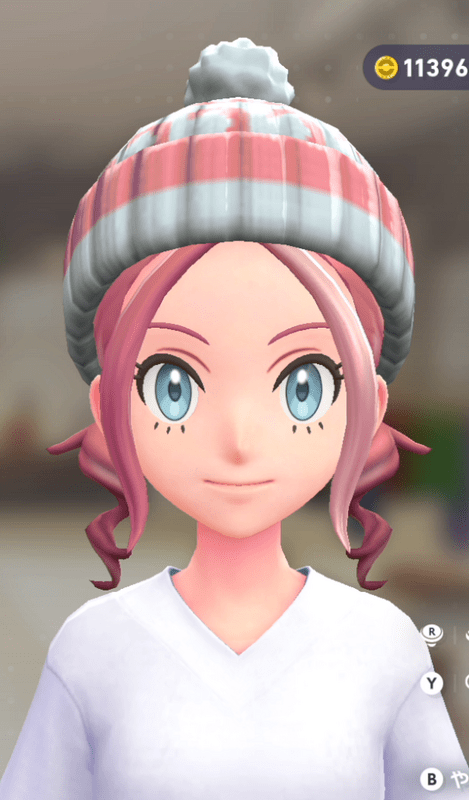 ポンポンつきニットキャップ