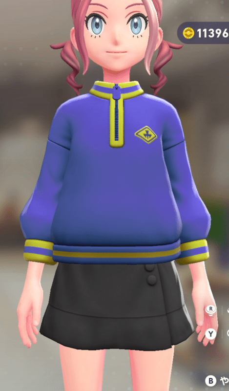 ワンポイントジップスウェット