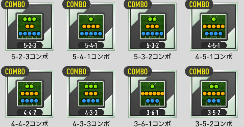 フォーメーションコンボ一覧