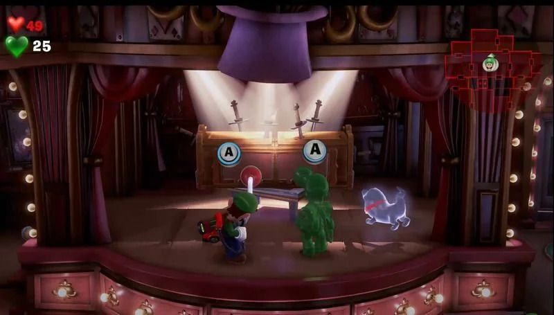 ステージの箱をグーイージと強力して壊す