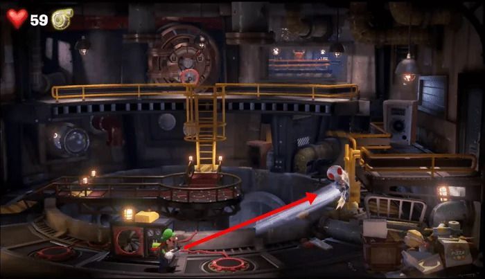 ハシゴを降ろして奥に進む