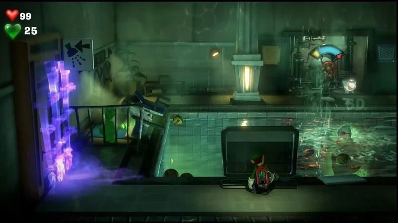 水の攻撃に気をつけてグーイージを奥まで進ませる