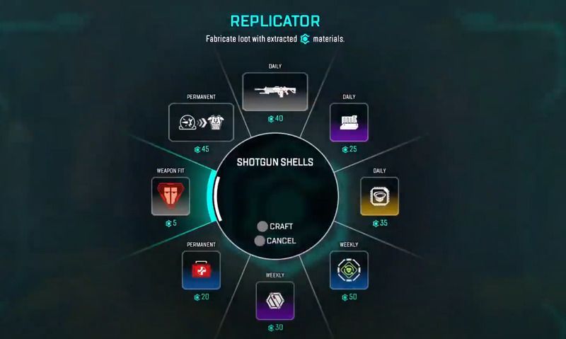 クラフト選択画面