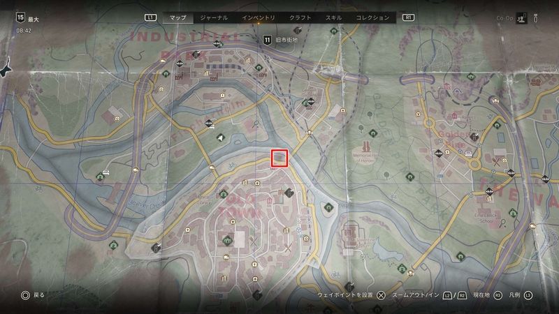 地図の示す入手場所マップ